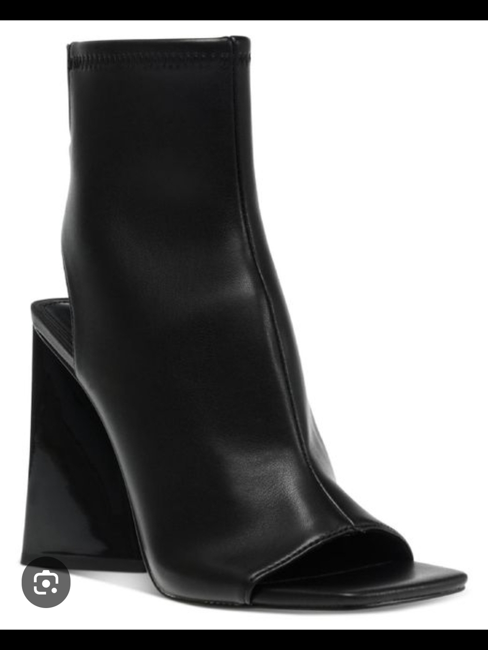 Steve Madden Black Open-Toe Wedge Ankle Bootie - Women